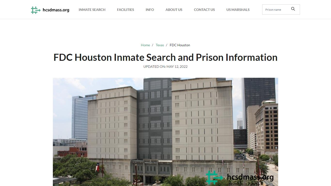 FDC Houston Inmate Search, Visitation, Phone no. & Mailing ...